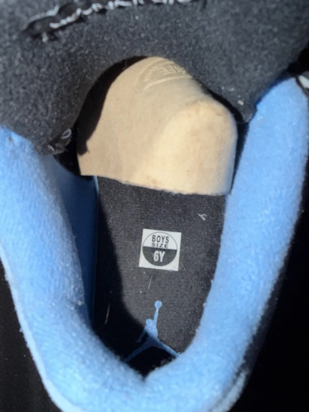 Jordan Kids Light Blue Suede Retro Sneakers with Speckled Laces